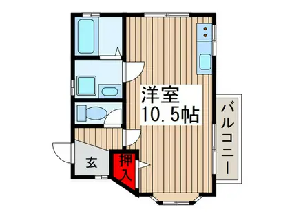 サニーピア(ワンルーム/2階)の間取り写真