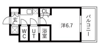 ワールドアイ大阪イースト CITY(1K/3階)の間取り写真