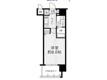 エスリード阿波座シティーウエストII(1K/7階)の間取り写真