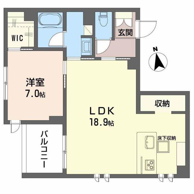 クレアール土樋(1LDK/1階)の間取り写真