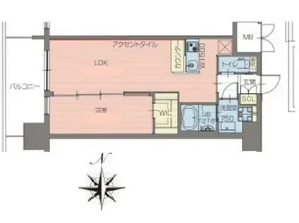 プレジオ梅田(1LDK/14階)の間取り写真