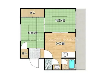 NHマンション(2DK/1階)の間取り写真