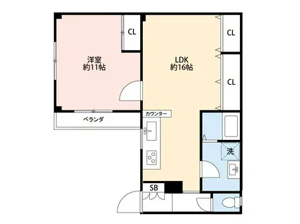 Mグレイス8(1LDK/1階)の間取り写真