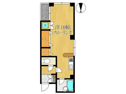 センタービレッジコガ(ワンルーム/3階)の間取り写真