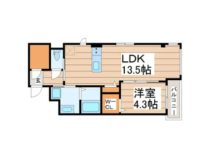 アークトゥルス(1LDK/2階)の間取り写真