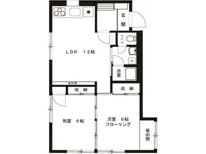 明科ハイツ(2LDK/1階)の間取り写真