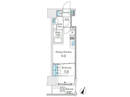 GLACIER神保町(1DK/5階)の間取り写真