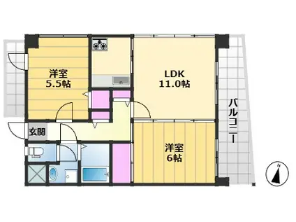 SHRIKE96(2LDK/8階)の間取り写真