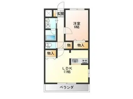 ベルタ カーサ(1LDK/2階)の間取り写真