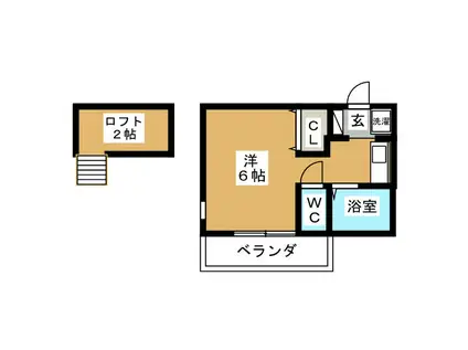 アートハウス(ワンルーム/2階)の間取り写真