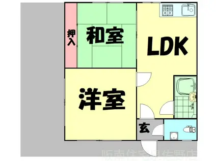 大森ビル(2LDK/1階)の間取り写真