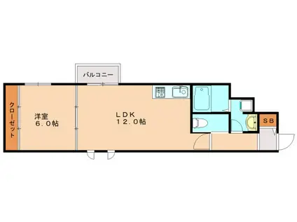 AL SOLE(1LDK/1階)の間取り写真