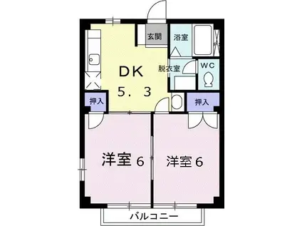 シュープ三条(2K/1階)の間取り写真