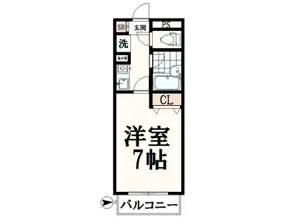 大塚・堰場ハイツ(1K/1階)の間取り写真