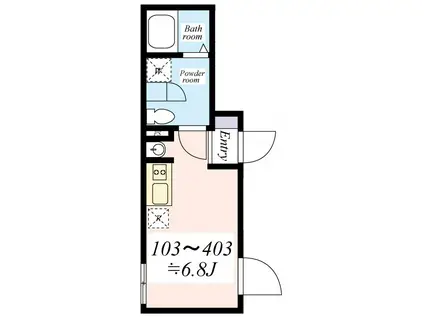 GREEN HILL 東陽町(ワンルーム/4階)の間取り写真