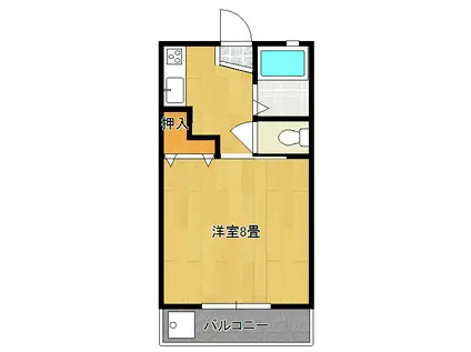 KMコーポ太田A(1DK/1階)の間取り写真