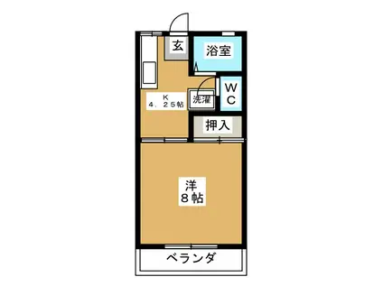 サニーテラス裕(1K/2階)の間取り写真