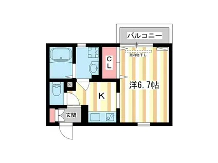 ルーチェ本町(1K/1階)の間取り写真