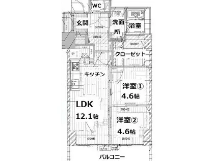 シティコート目黒4号棟 4(2LDK/1階)の間取り写真