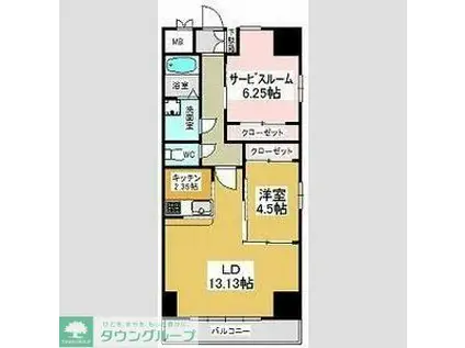 GRAN DUKE鶴舞公園(1SLDK/6階)の間取り写真