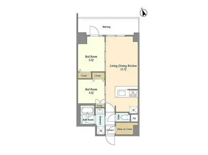 ドゥーエ南砂町(2LDK/4階)の間取り写真