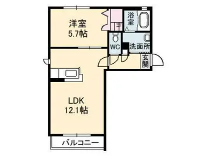 シルキーステージI・S I棟(1LDK/2階)の間取り写真