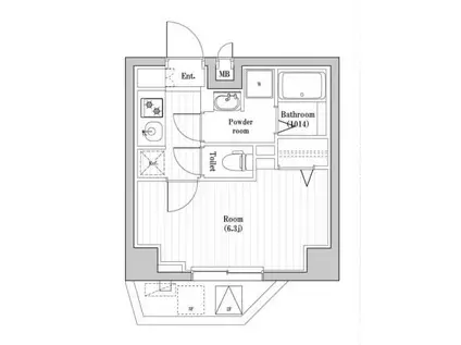 SPコート亀有(ワンルーム/1階)の間取り写真