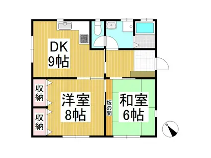 サンコーポ茂沢2階建(2DK/1階)の間取り写真