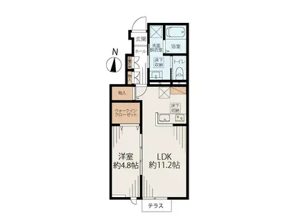 LA CLAIR(1LDK/1階)の間取り写真