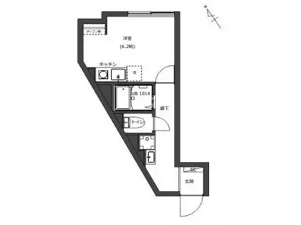 LOTSO横浜南(ワンルーム/1階)の間取り写真