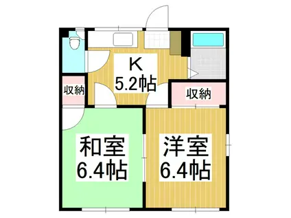 フォーブルインターB(2K/1階)の間取り写真