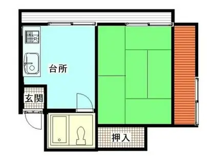 桜ハイム(1DK/2階)の間取り写真