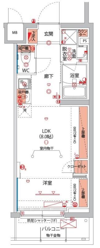 ベルグレードSI(1LDK/3階)の間取り写真