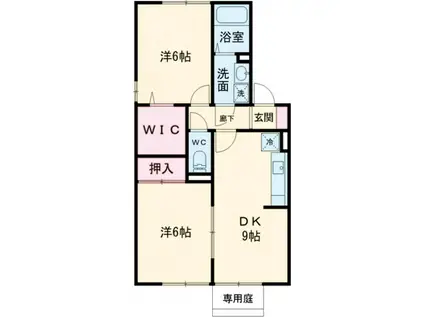 アーバンステージ(2DK/1階)の間取り写真