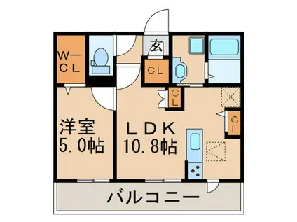 カレントII(1LDK/2階)の間取り写真