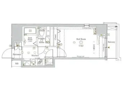 AXAS日本橋浜町(1K/5階)の間取り写真