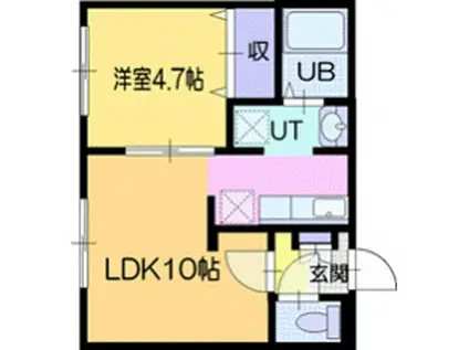 ビックユウ(1LDK/2階)の間取り写真