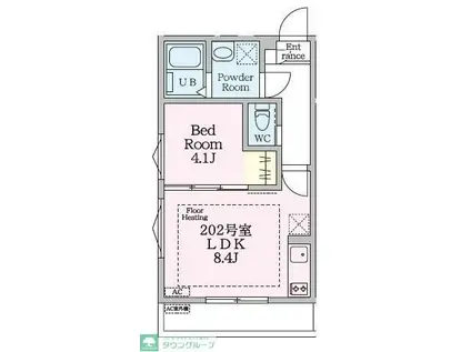 CHARME ROGER RESIDENCE(1LDK/2階)の間取り写真