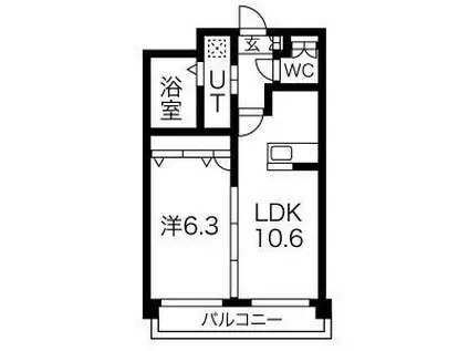 ル・プランタン博多(1LDK/3階)の間取り写真