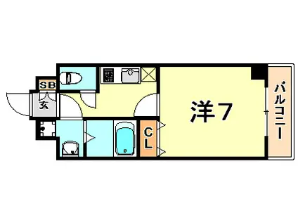 スワンズ新神戸ウィータ(ワンルーム/2階)の間取り写真