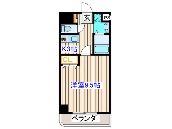プログレス八乙女(1K/4階)の間取り写真