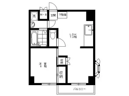 保戸田マンション(1LDK/2階)の間取り写真