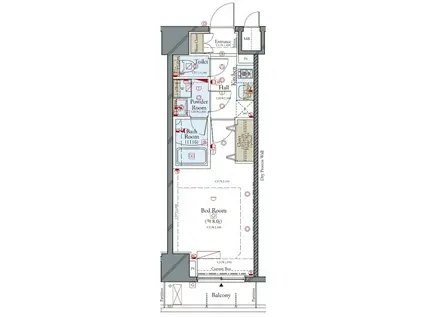 コンシェリア東京 (1K/5階)の間取り写真