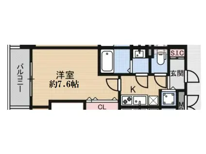 ラグゼ玉造II(1K/5階)の間取り写真