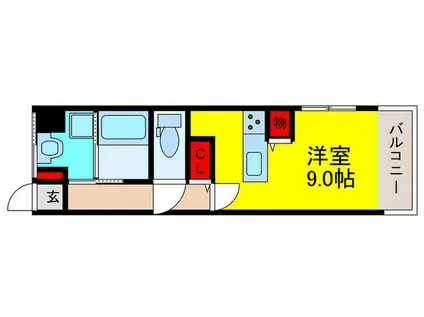 ハイダウェイホーム茨木(ワンルーム/2階)の間取り写真