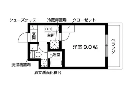 ライク菊川イースト(1K/6階)の間取り写真
