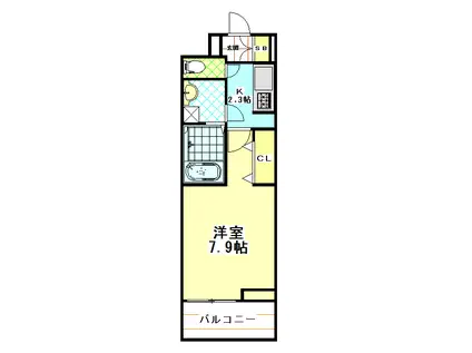 ル・クレール(1K/3階)の間取り写真