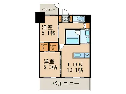 LUCIS高宮(2LDK/6階)の間取り写真