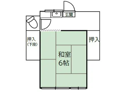 第1浅賀荘(ワンルーム/1階)の間取り写真