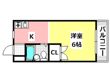 グランドール(1K/2階)の間取り写真